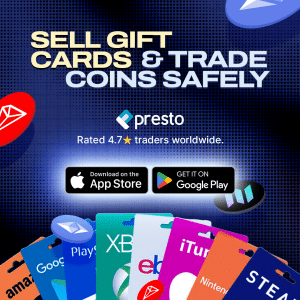 Gift cards trading and get instant cash with presto